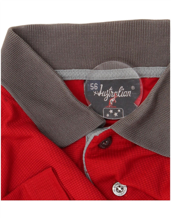 AUSTRALIAN L'ALPINA Poloshirt til mænd IT 56 XL Rød Colourblock
