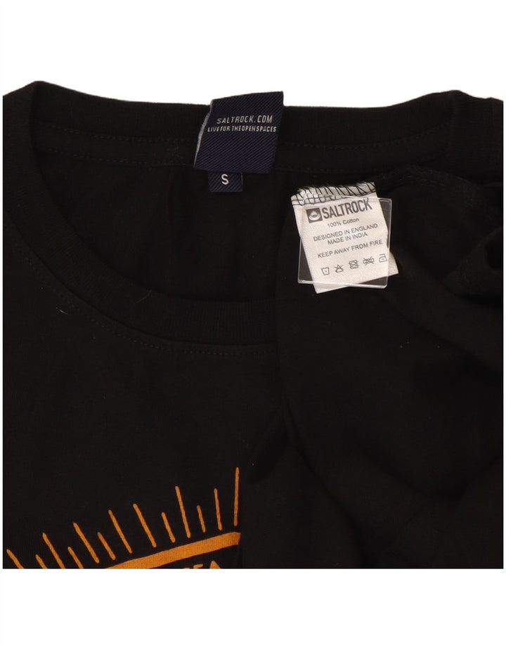 Saltrock Herre grafisk T-shirt Top Lille sort bomuld