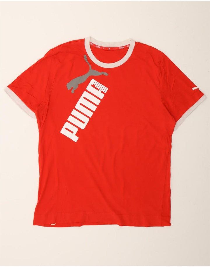 PUMA Mens Graphic T-Shirt Top XL Red Vintage Puma and Second-Hand Puma from Messina Hembry 