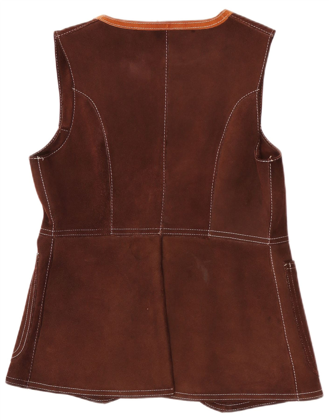 Vintage dame ruskind vest UK 12 medium brun