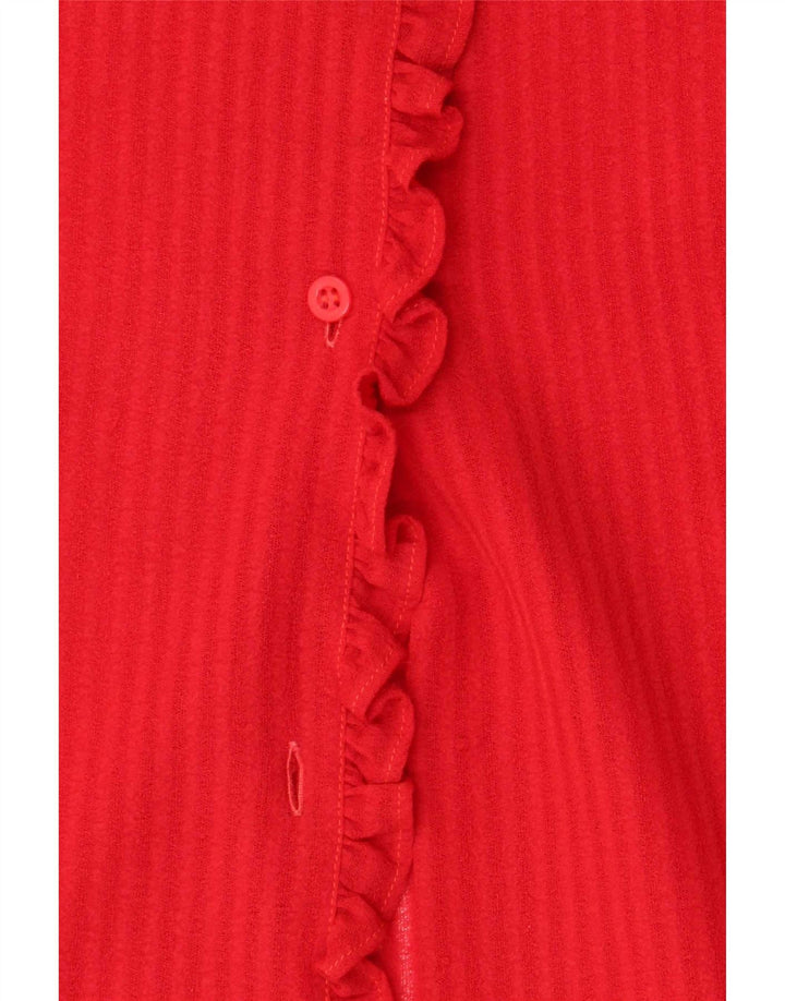 Vintage dameskjortebluse UK 14 Medium rødstribet