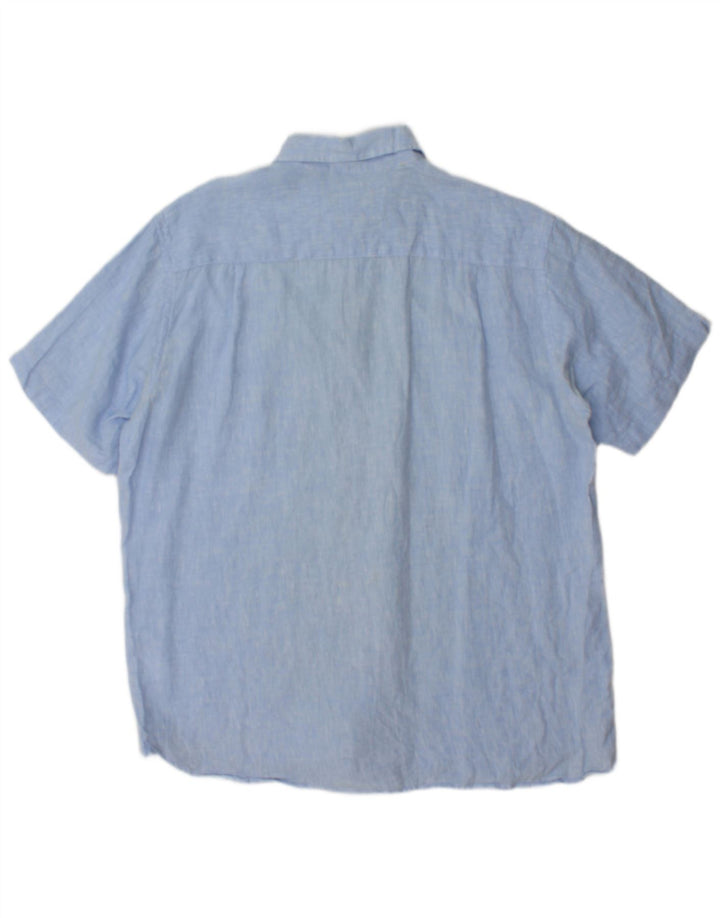 Orvis Kortærmet Herreskjorte Stor Blå Linen