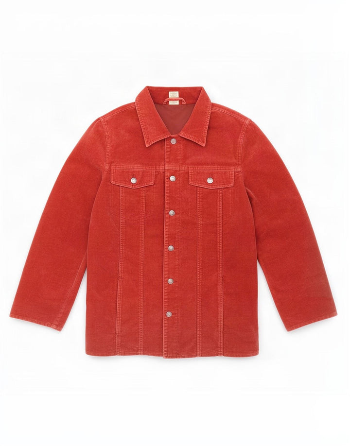 Vintage Kvinder Utility Jacket UK 18 XL Rød Bomuld