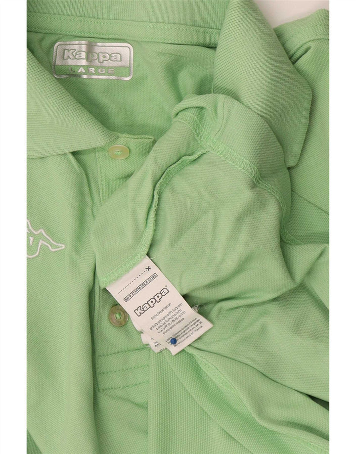 Kappa Herre grafisk poloshirt Stor grøn bomuld