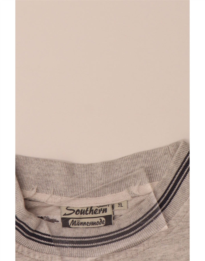 SOUTHERN Mens Sweatshirt Jumper XL Grey Cotton Vintage Southern and Second-Hand Southern from Messina Hembry 