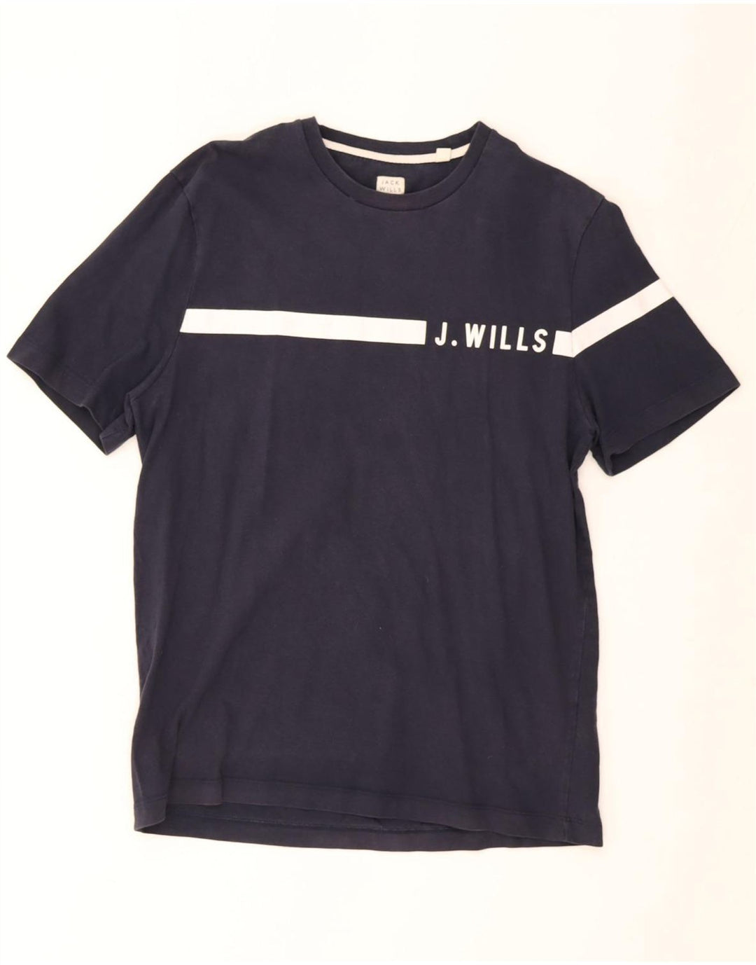 Jack Wills Herre grafisk T-shirt Top Medium Marineblå Colourblock Bomuld