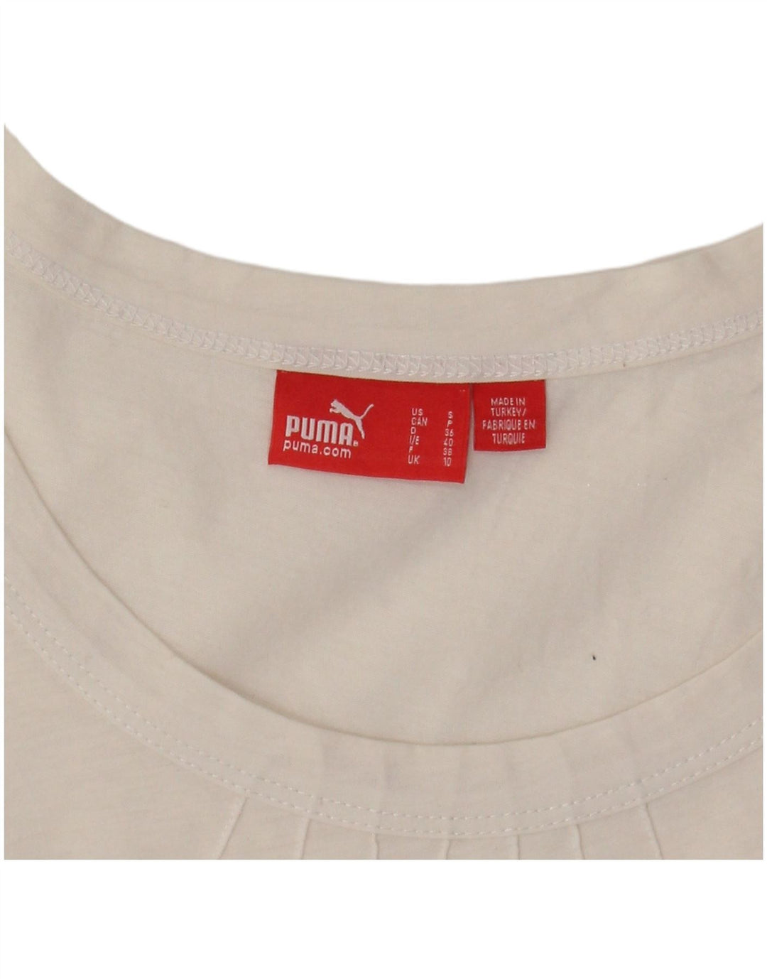 PUMA Damevest Top UK 10 Lille hvidstribet bomuld