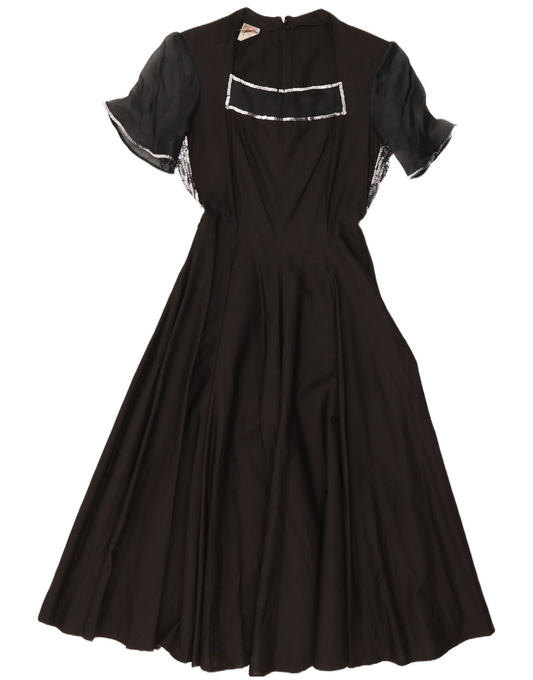 STEFANEL Dame Maxikjole UK 12 Medium Sort Bomuld