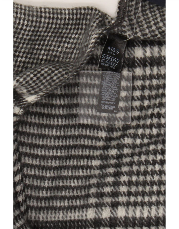 Marks & Spencer Dame Cape Cardigan Sweater One Size Black Houndstooth