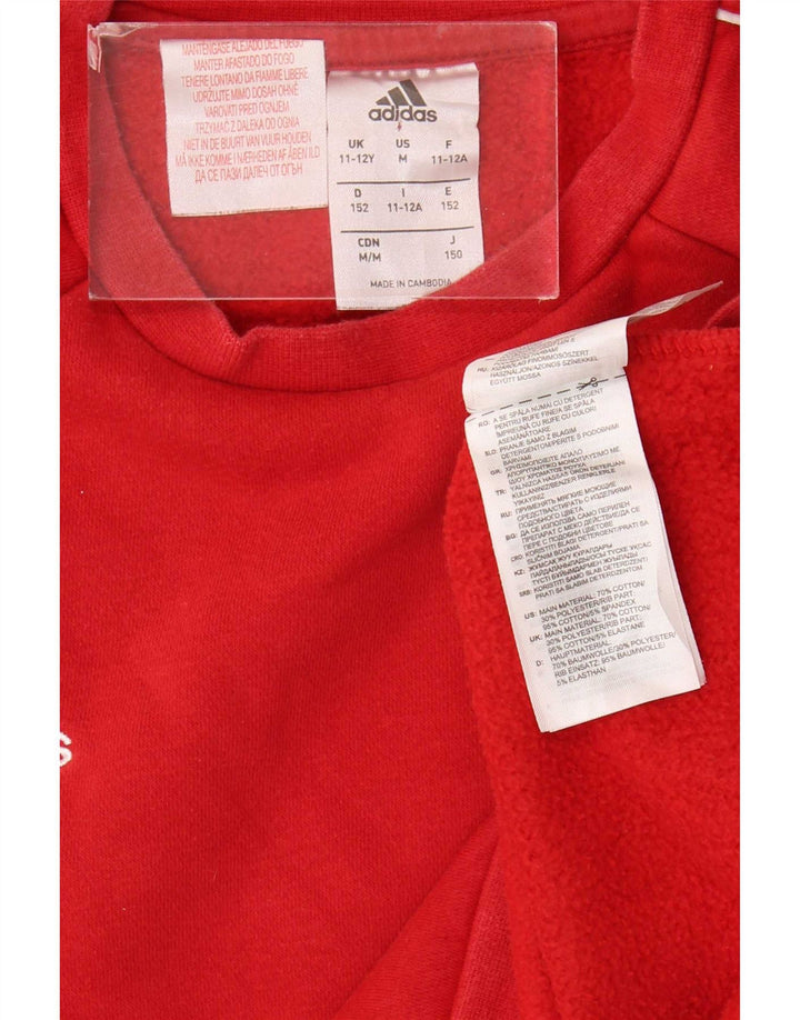Adidas Boys Sweatshirt Jumper 11-12 år Rød Bomuld