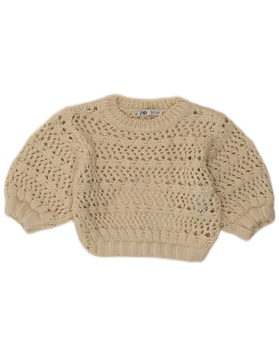 Zara Damestrik Se Through Top UK 8 Small Beige Akryl