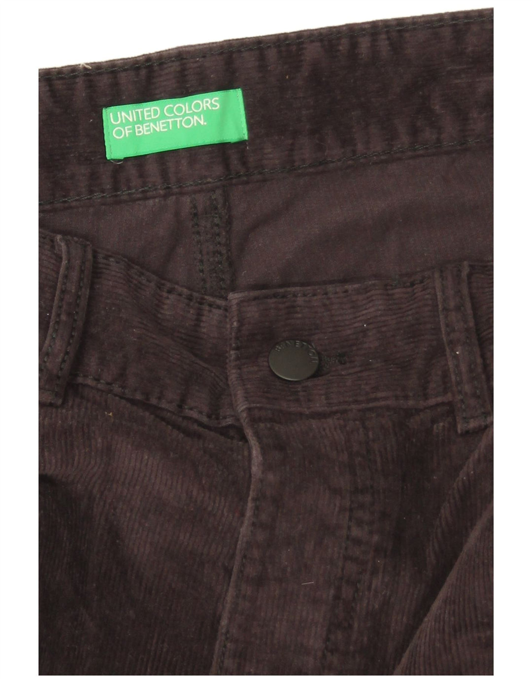 Benetton Herre Bootcut Corduroy Bukser W32 L28 Sort