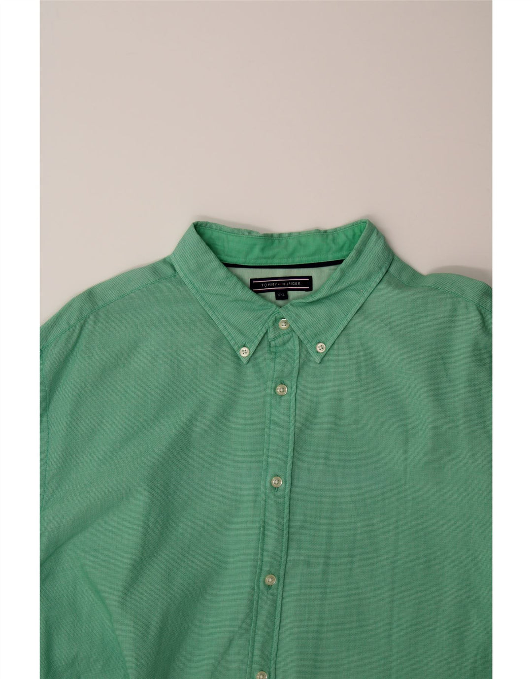 TOMMY HILFIGER Mens Shirt 2XL Green Cotton Vintage Tommy Hilfiger and Second-Hand Tommy Hilfiger from Messina Hembry 