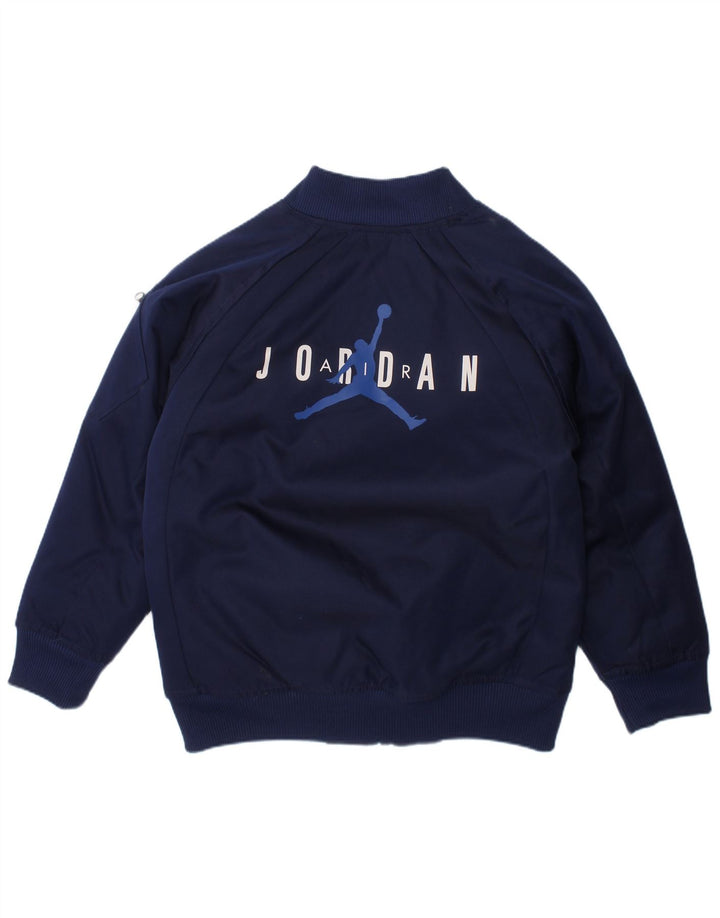 JORDAN Boys Air Graphic Bomber Jacket 4-5 Years Navy Blue Polyester