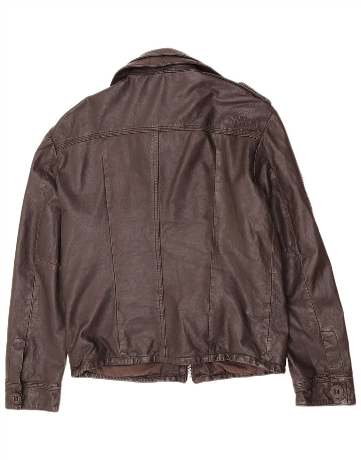 Superdry Military Læderjakke til mænd UK 42 XL Brun