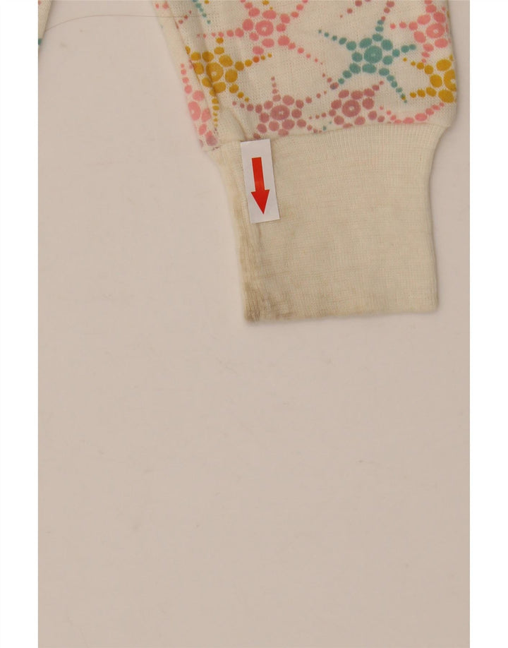 Eddie Bauer Dame Sweatshirt Jumper UK 12 Medium Off White Geometrisk