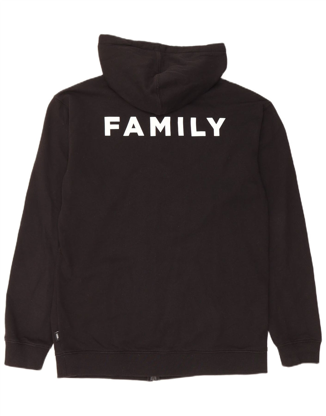 Vans Herre grafisk hættetrøje med lynlås stor sort bomuld