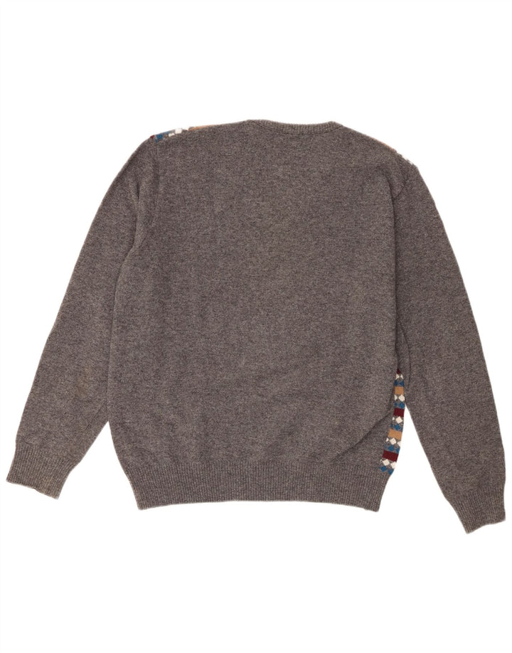 Carrera Herre V-hals sweater Stor grå stribet uld