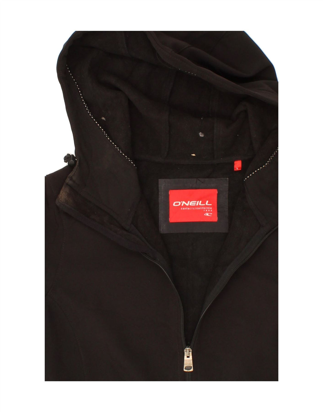 O'NEILL Womens Hooded Windbreaker Jacket UK 16 Large Black Polyester Vintage O'Neill and Second-Hand O'Neill from Messina Hembry 