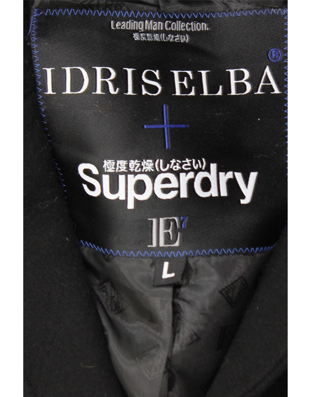 SUPERDRY Overfrakke til mænd UK 40 Large Black Wool