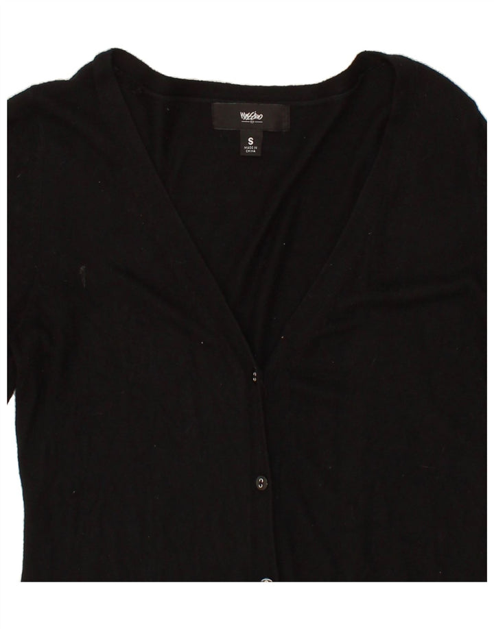 MOSSIMO Womens 3/4 Sleeve Cardigan Sweater UK 10 Small Black Nylon Vintage Mossimo and Second-Hand Mossimo from Messina Hembry 