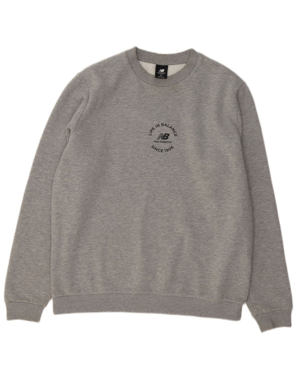 New Balance Herre Sweatshirt Jumper Medium Grå Bomuld