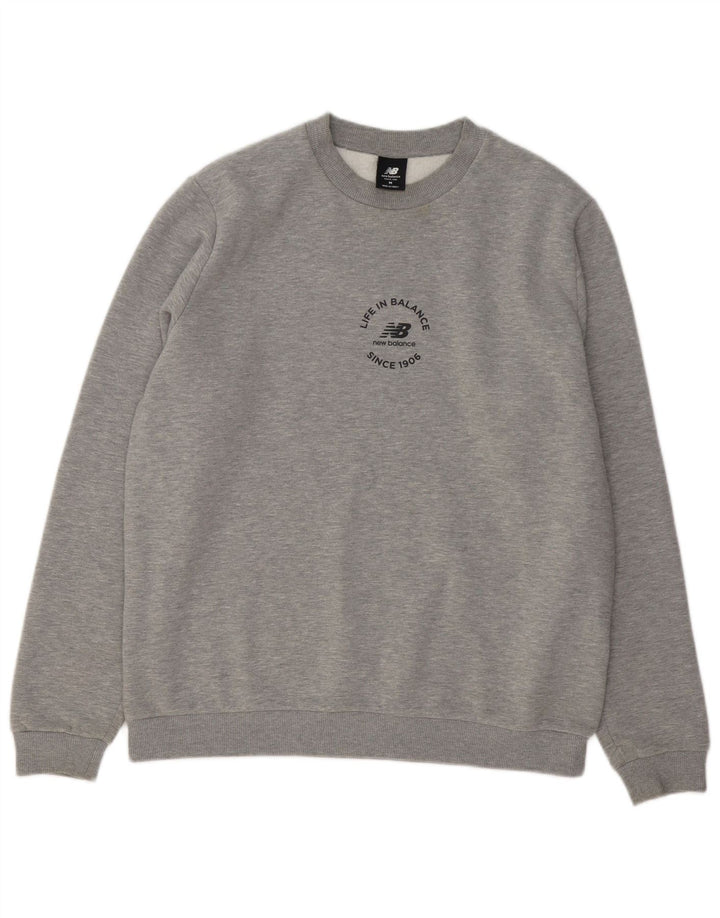 New Balance Herre Sweatshirt Jumper Medium Grå Bomuld