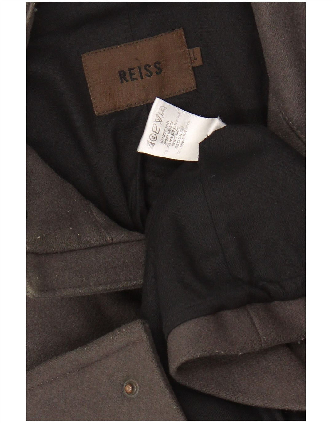 REISS Windbreaker Jacket til mænd UK 40 Large Grey Virgin Wool
