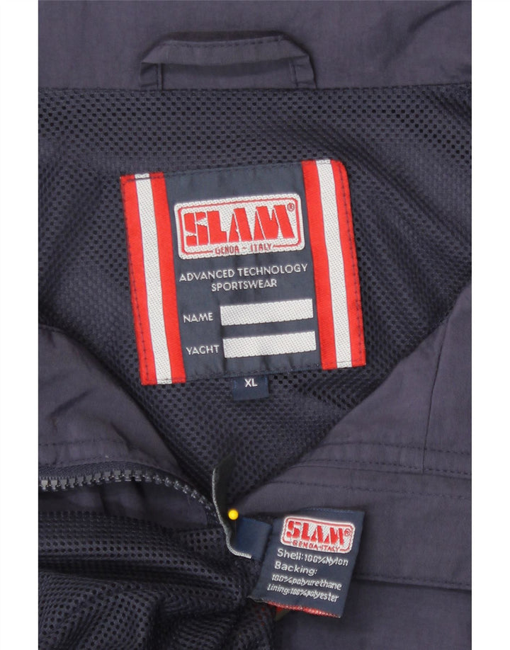 Slam Herre Bomber Jacket UK 42 XL Navy Blue Nylon