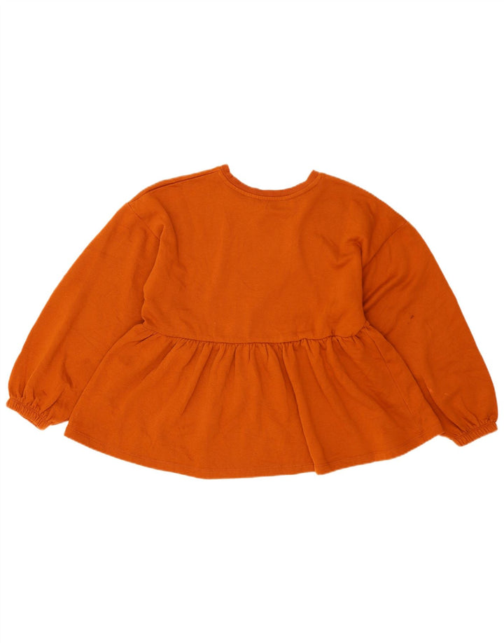Zara Dame Oversized Sweatshirt Jumper UK 10 Lille brun bomuld