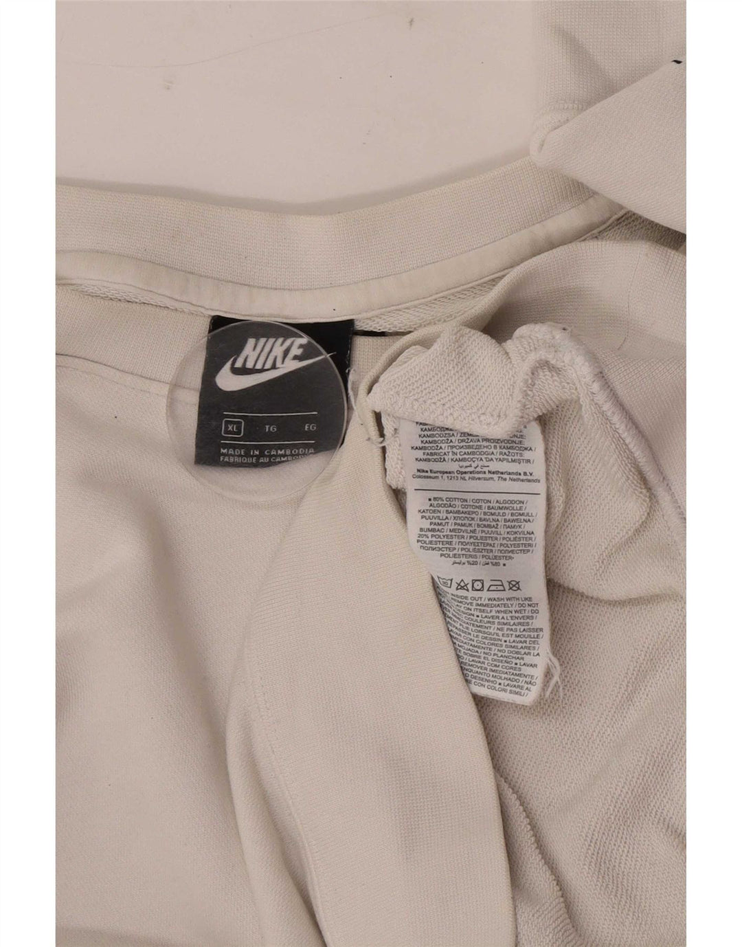 Nike grafisk sweatshirt til mænd XL Hvid bomuld