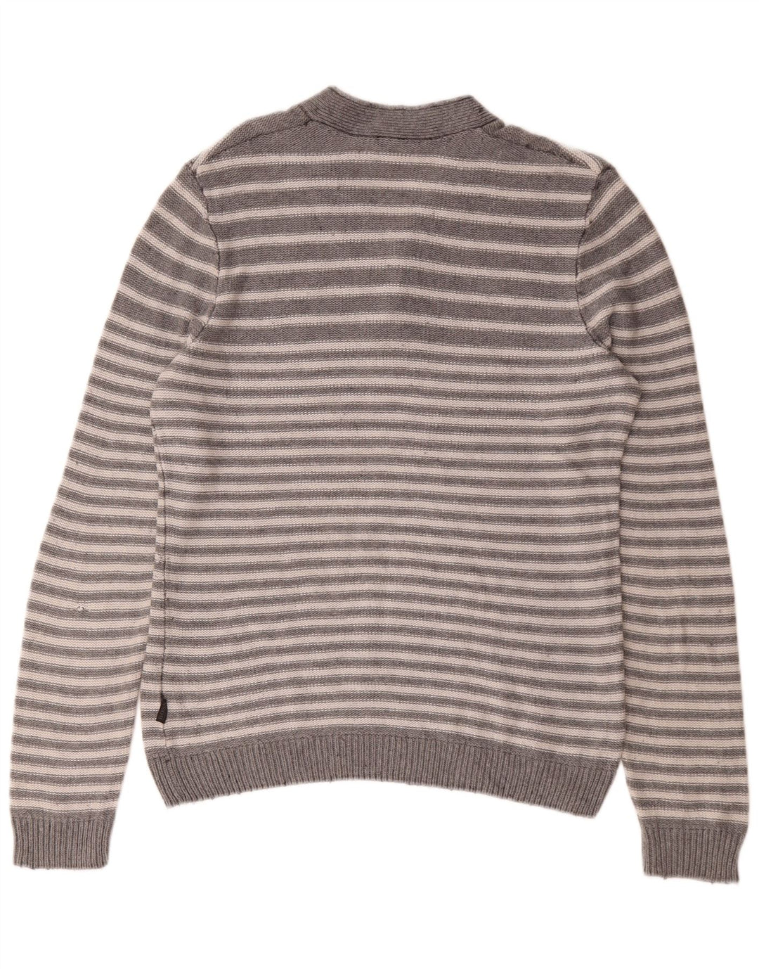 Hugo Boss Herre V-hals sweater lille grå stribet bomuld