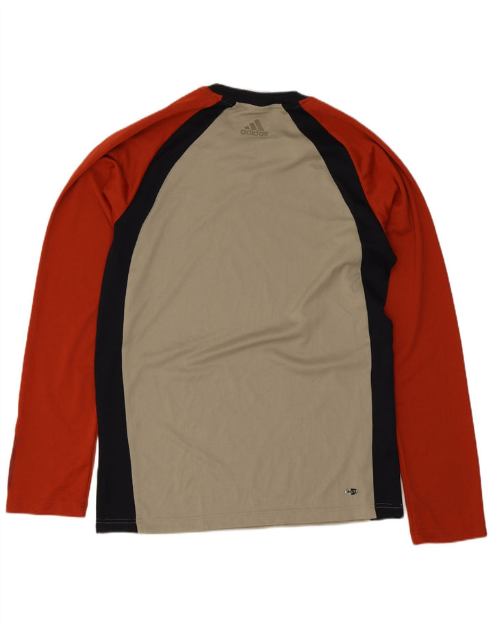 Adidas Herre Grafisk Top Langærmet Lille Beige Colourblock Polyester