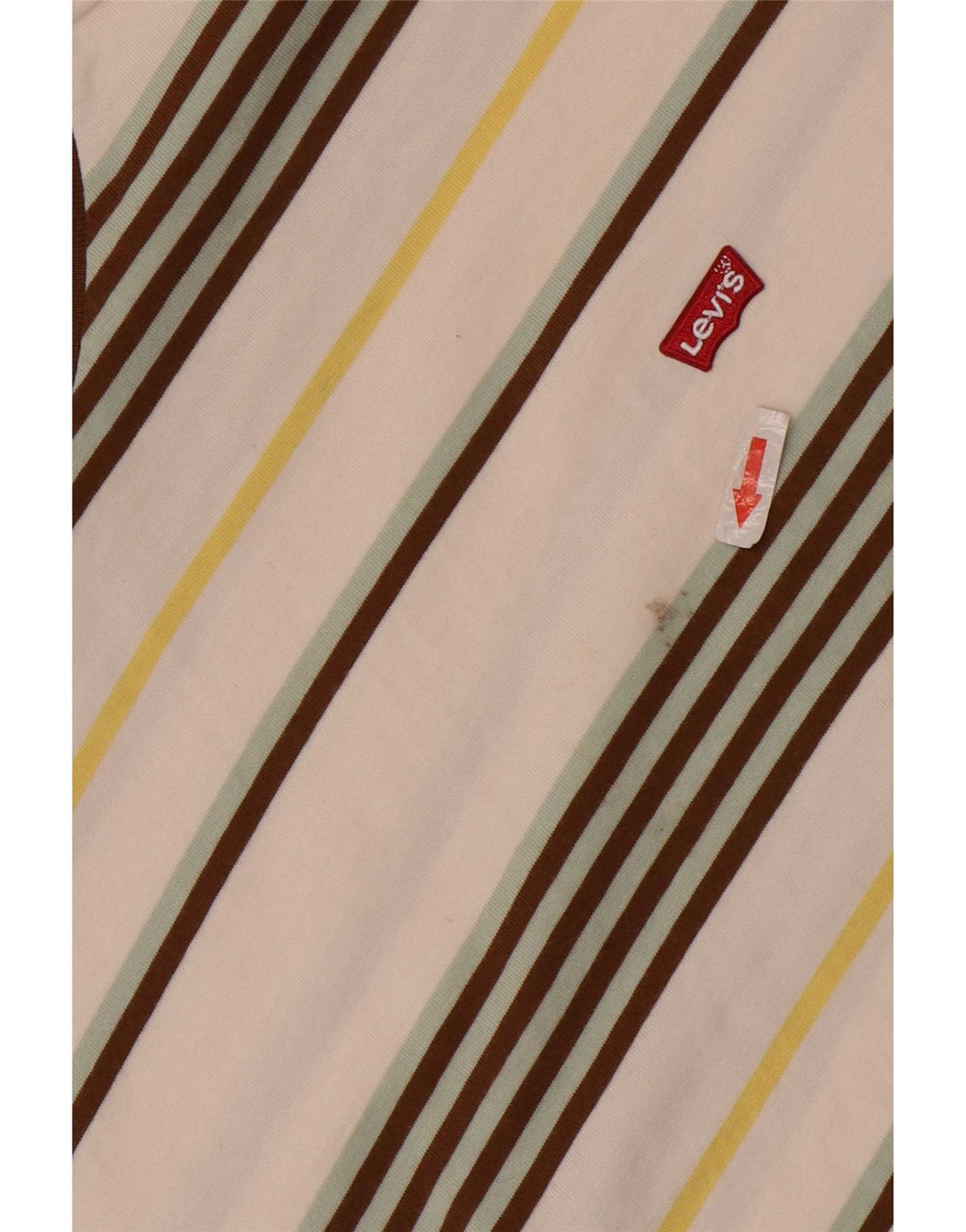 Levi's Herre T-Shirt Top 2XL Off White Stribet bomuld