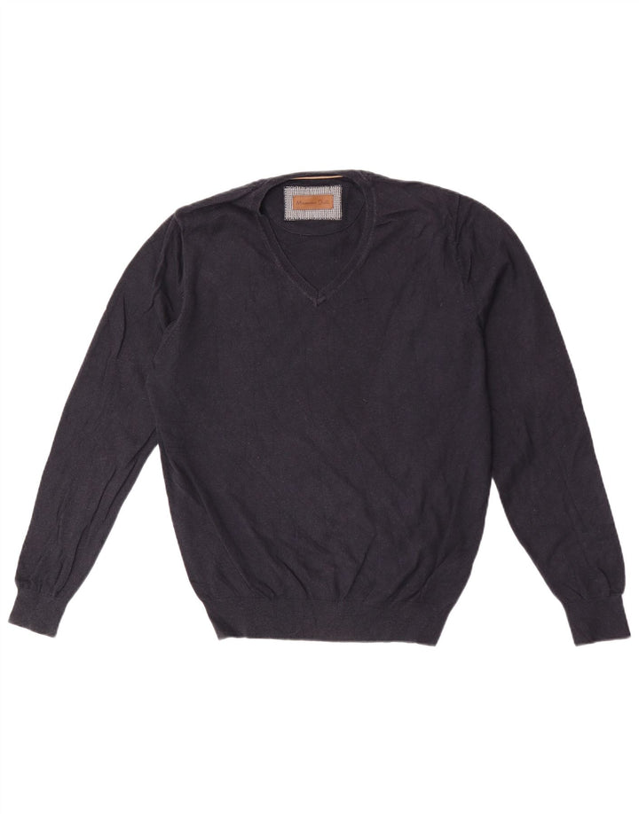 Massimo Dutti Herre V-hals sweater Medium Marineblå Bomuld