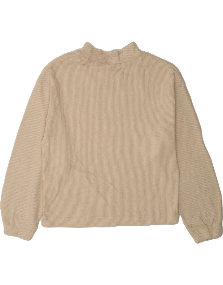 ZARA Womens Oversized Turtle Neck Jumper Sweater UK 10 Small Beige Cotton Vintage Zara and Second-Hand Zara from Messina Hembry 