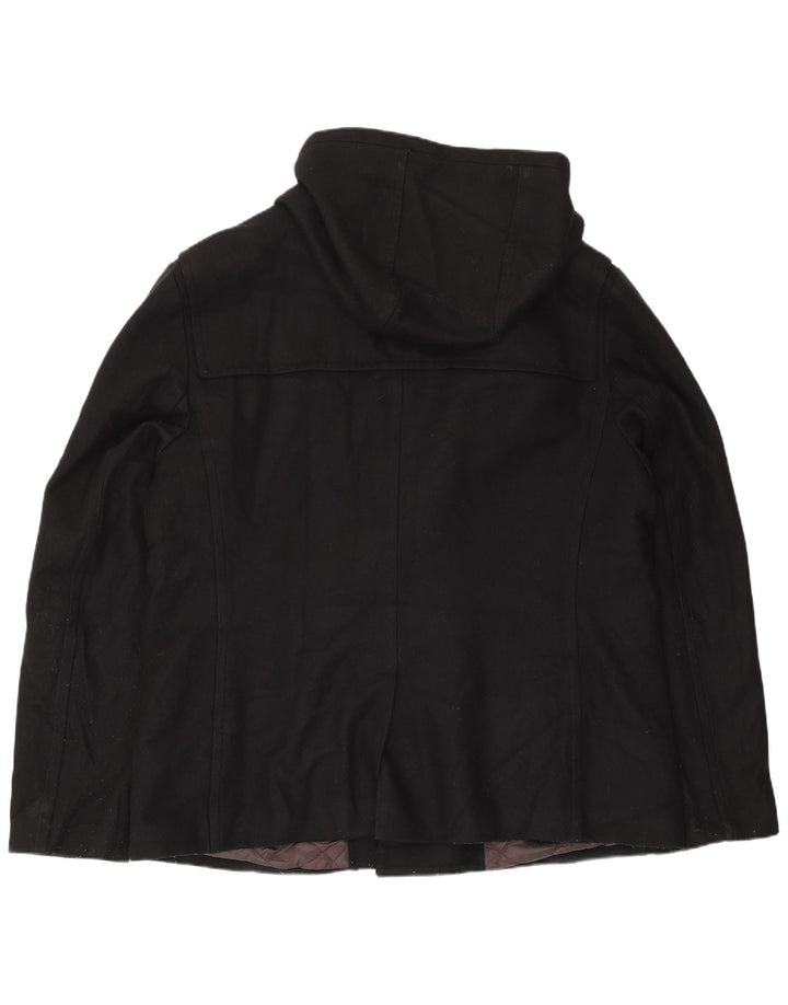 Ted Baker Herre Hooded Pea Coat Størrelse 6 XL Sort Uld