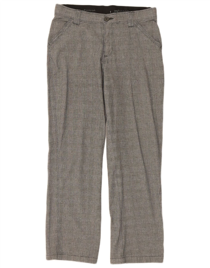 LEE Womens Straight Casual Trousers US 8 Medium W30 L28 Grey Check Cotton