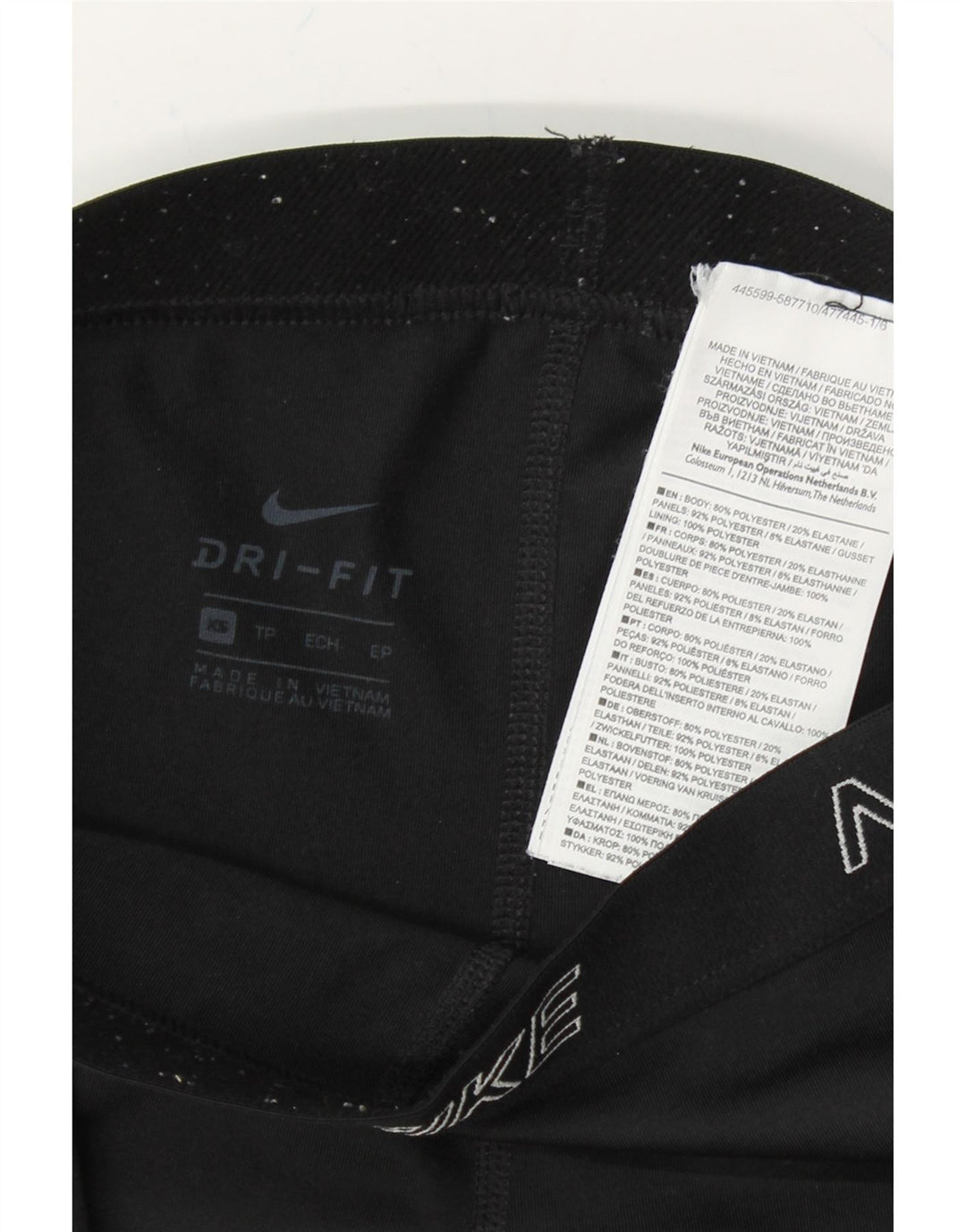 NIKE Womens Dri Fit Graphic Leggings UK 6 XS Black Polyester Vintage Nike and Second-Hand Nike from Messina Hembry 