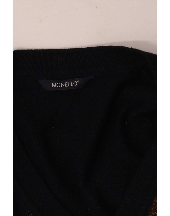 Monello Herre Cardigan Sweater Stor Marineblå Geometrisk