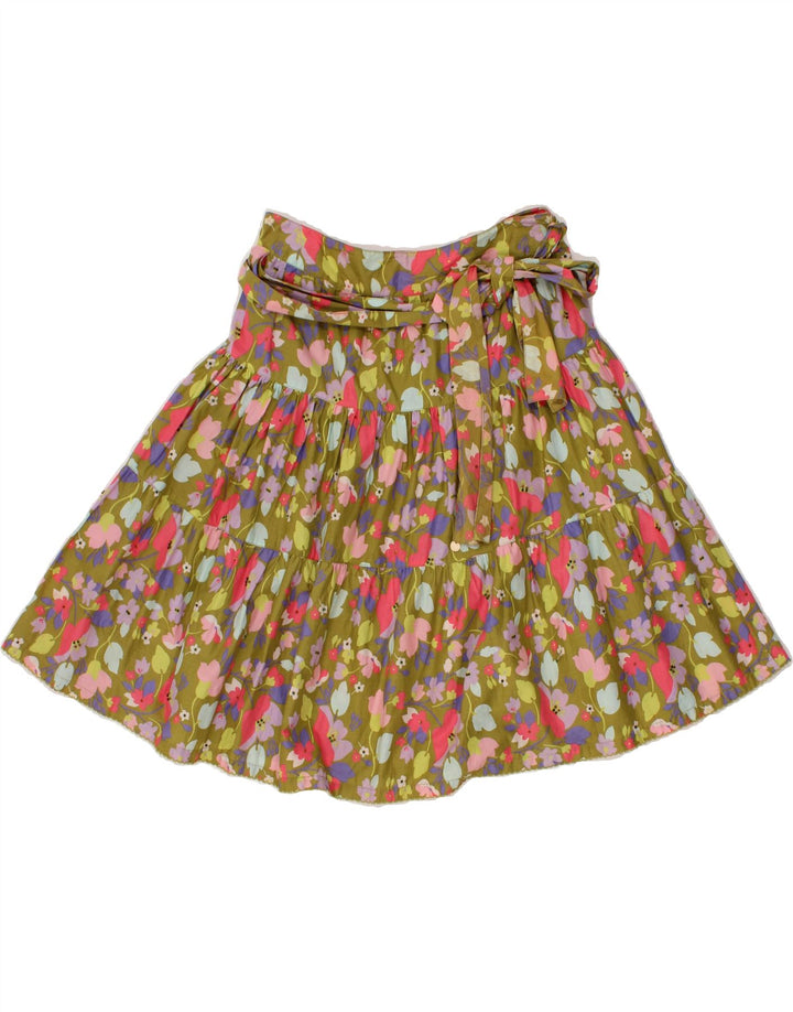 TED BAKER Womens A-Line Skirt Size 2 Small W28  Khaki Floral Vintage Ted Baker and Second-Hand Ted Baker from Messina Hembry 