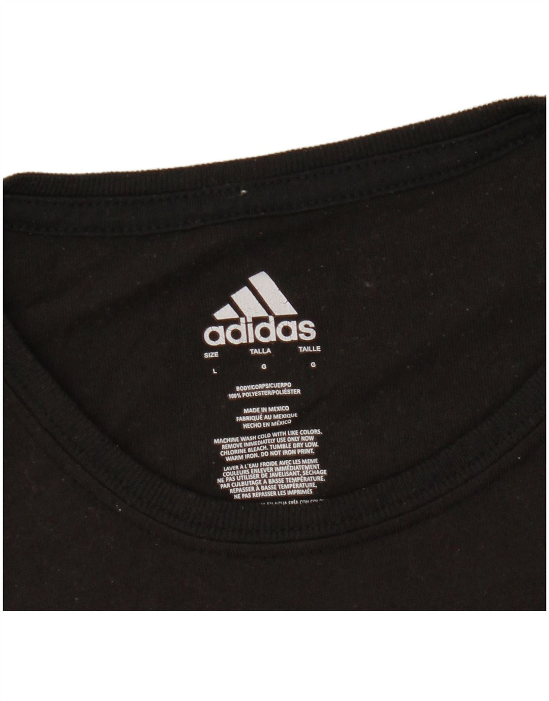 ADIDAS Grafisk T-shirt top til kvinder DK 14 Stor sort polyester