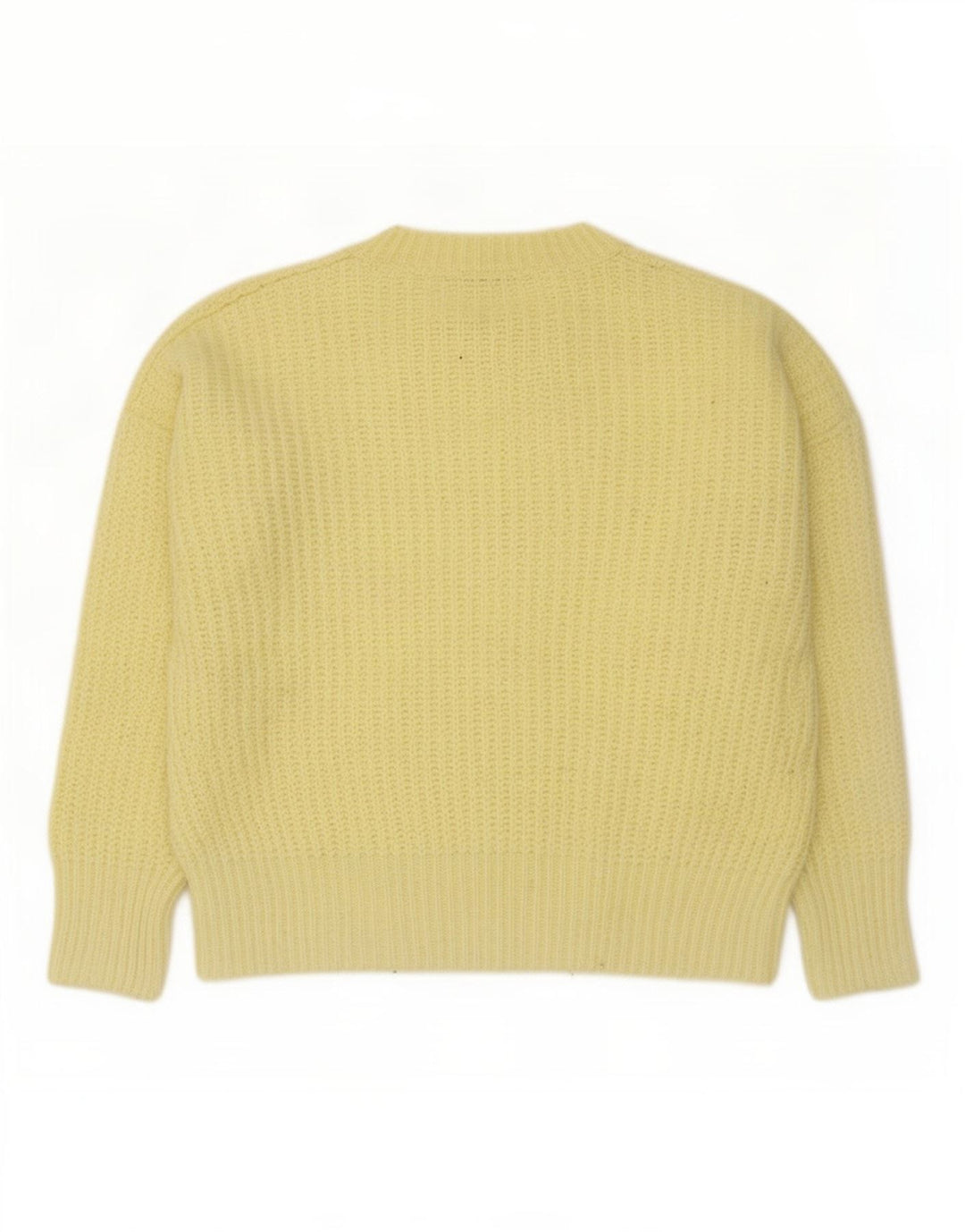 Zara Dame Oversized Crew Neck Jumper Sweater UK 14 Medium Yellow
