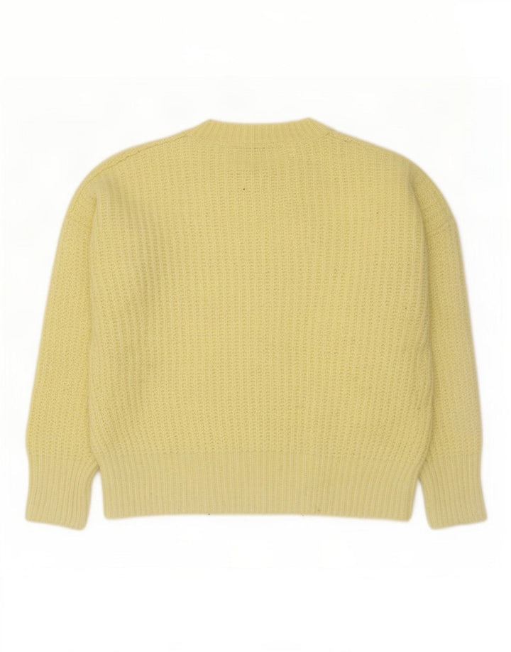 Zara Dame Oversized Crew Neck Jumper Sweater UK 14 Medium Yellow