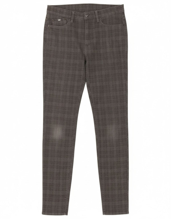 Gas Slim Casual Bukser til kvinder W28 L32 Grå ternet polyester