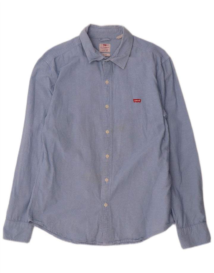 Levi's Slim Fit skjorte til mænd mellemblå bomuld