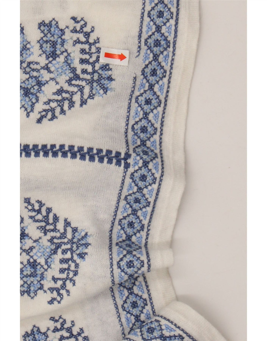 MONSOON Damebluse Top UK 16 Large Off White Floral Linen