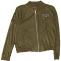 Hard Rock Cafe Dame Dubai Crop Bomber Jacket UK 14 Medium Green Polyester