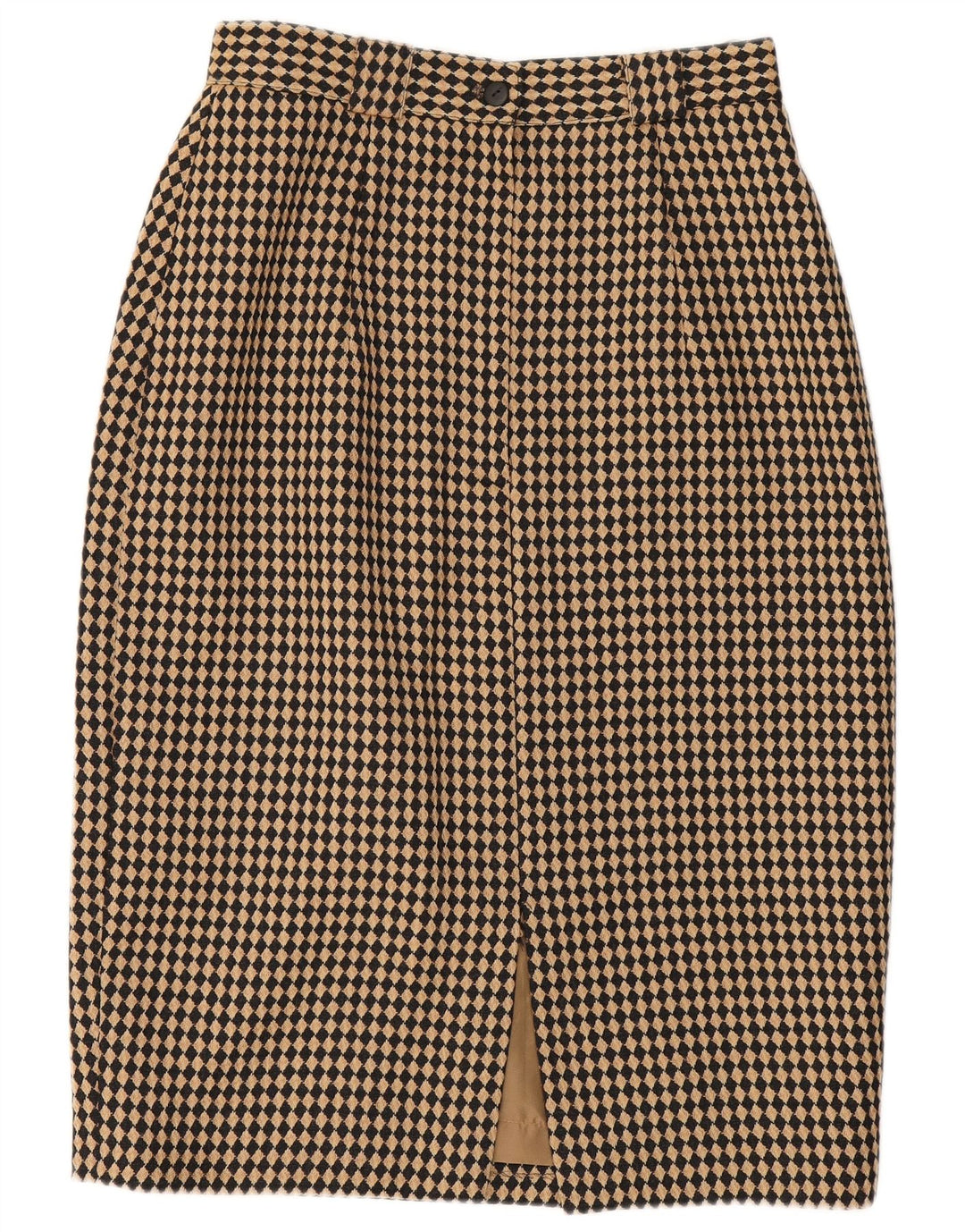 Michael H Pencil Nederdel til kvinder UK 12 Medium W26 Beige Argyle/Diamond Wool