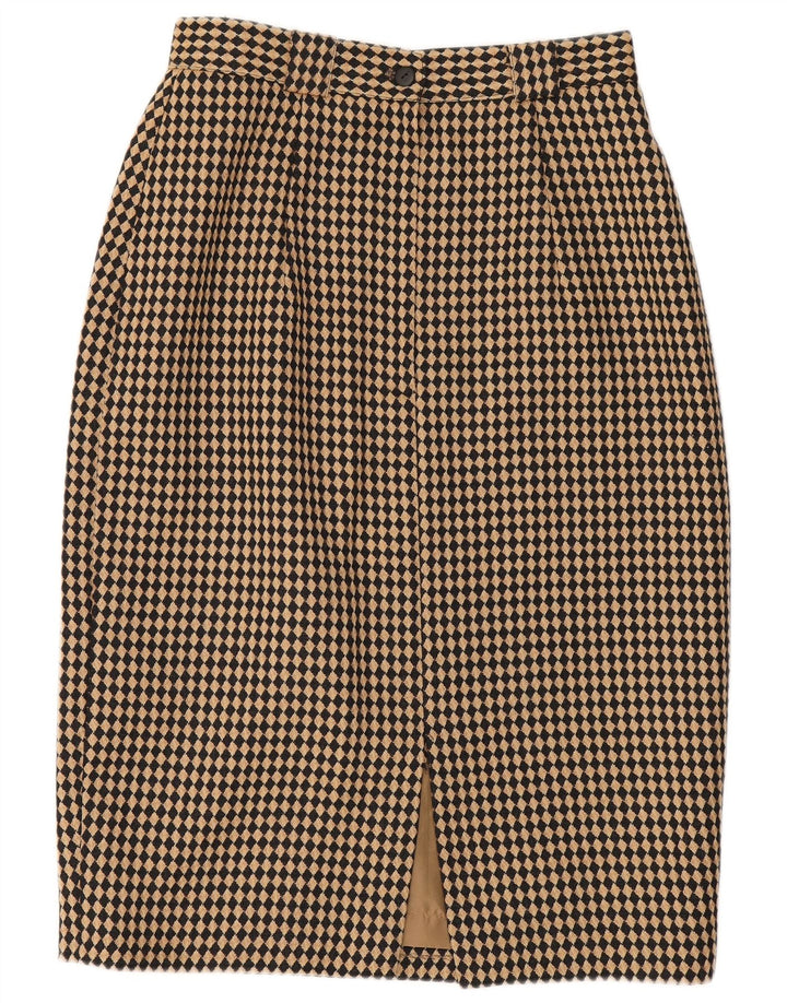 Michael H Pencil Nederdel til kvinder UK 12 Medium W26 Beige Argyle/Diamond Wool